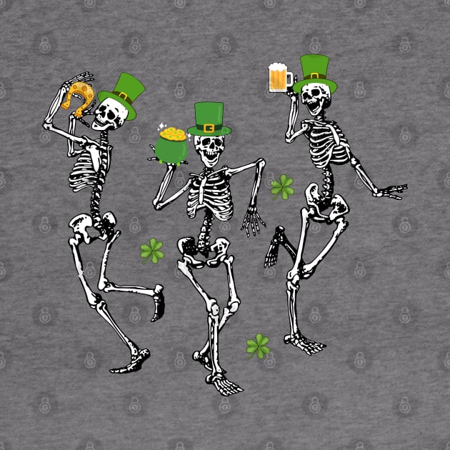 Dancing Skeleton Drinking Happy Patricks Day by JanaeLarson